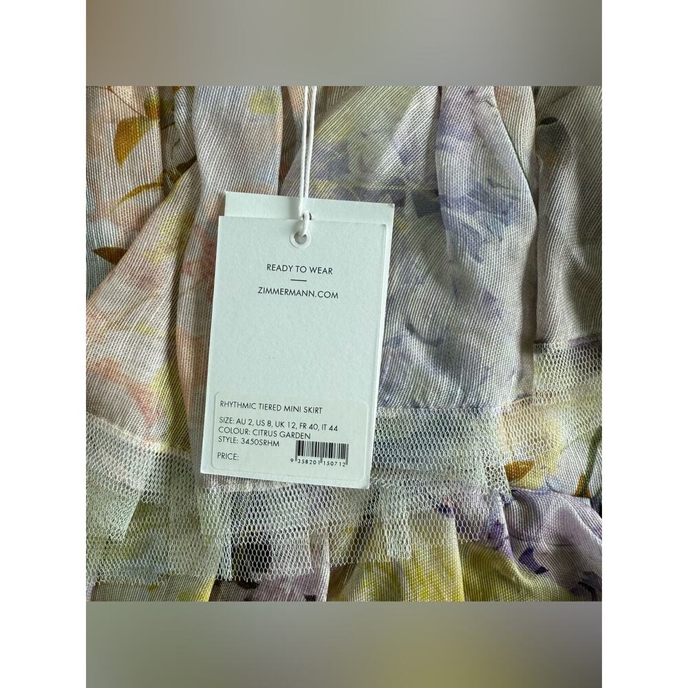 Zimmermann Rhythmic Tulle Floral Tiered Mini Skirt - Picture 7 of 7